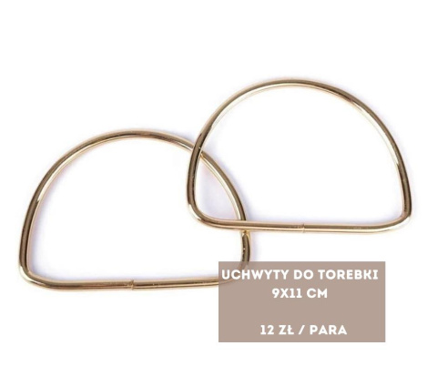 Uchwyty do torebki złoto