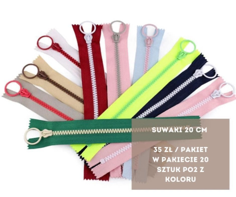 pakiet suwaków 20 cm - 20 sztuk