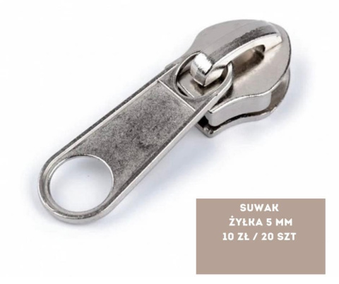 suwak do taśmy żyłkowej 5mm - 20 sztuk