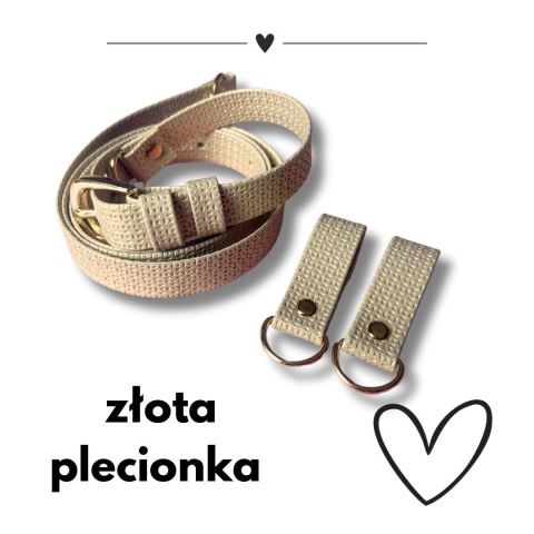 pasek +zaczepy złota plecionka