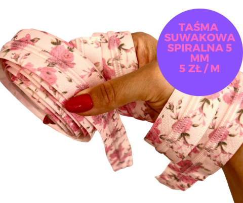 taśma ozdobna suwakowa w kwiaty